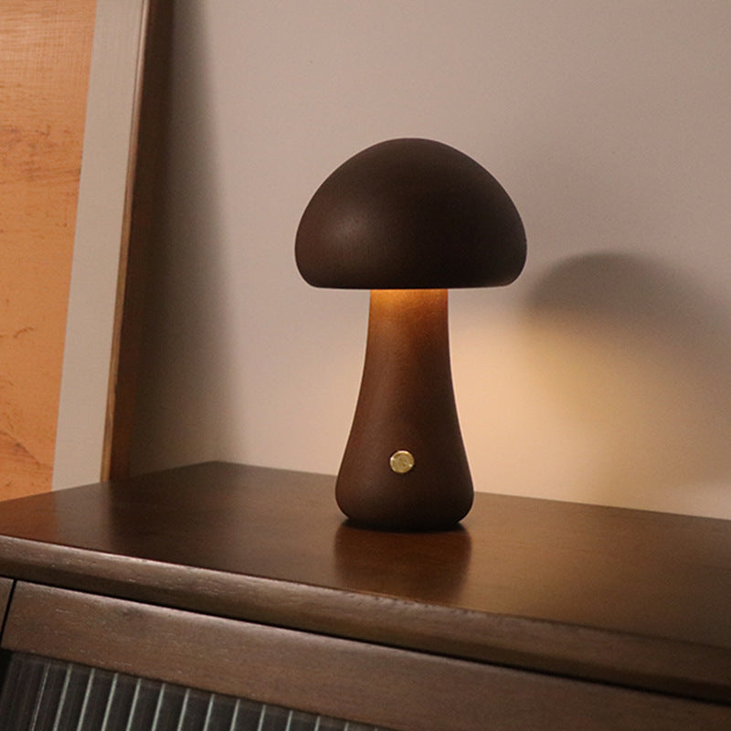 Wooden Mushroom LED Night Light | Warm & Cute Decor