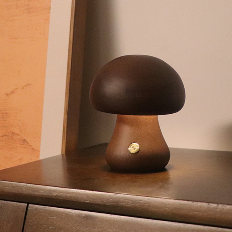 Wooden Mushroom LED Night Light | Warm & Cute Decor