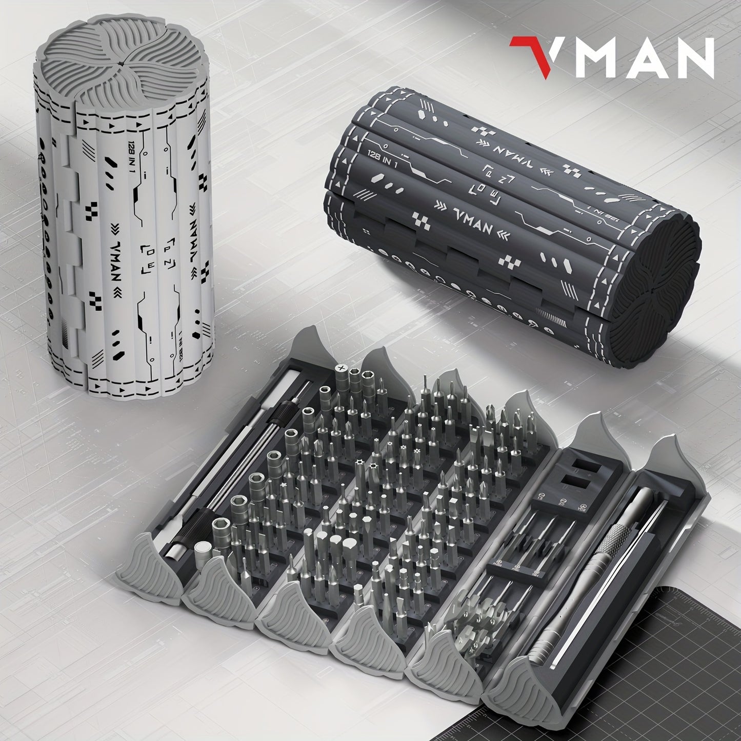 Durable Screwdriver Set in Cylindrical Box