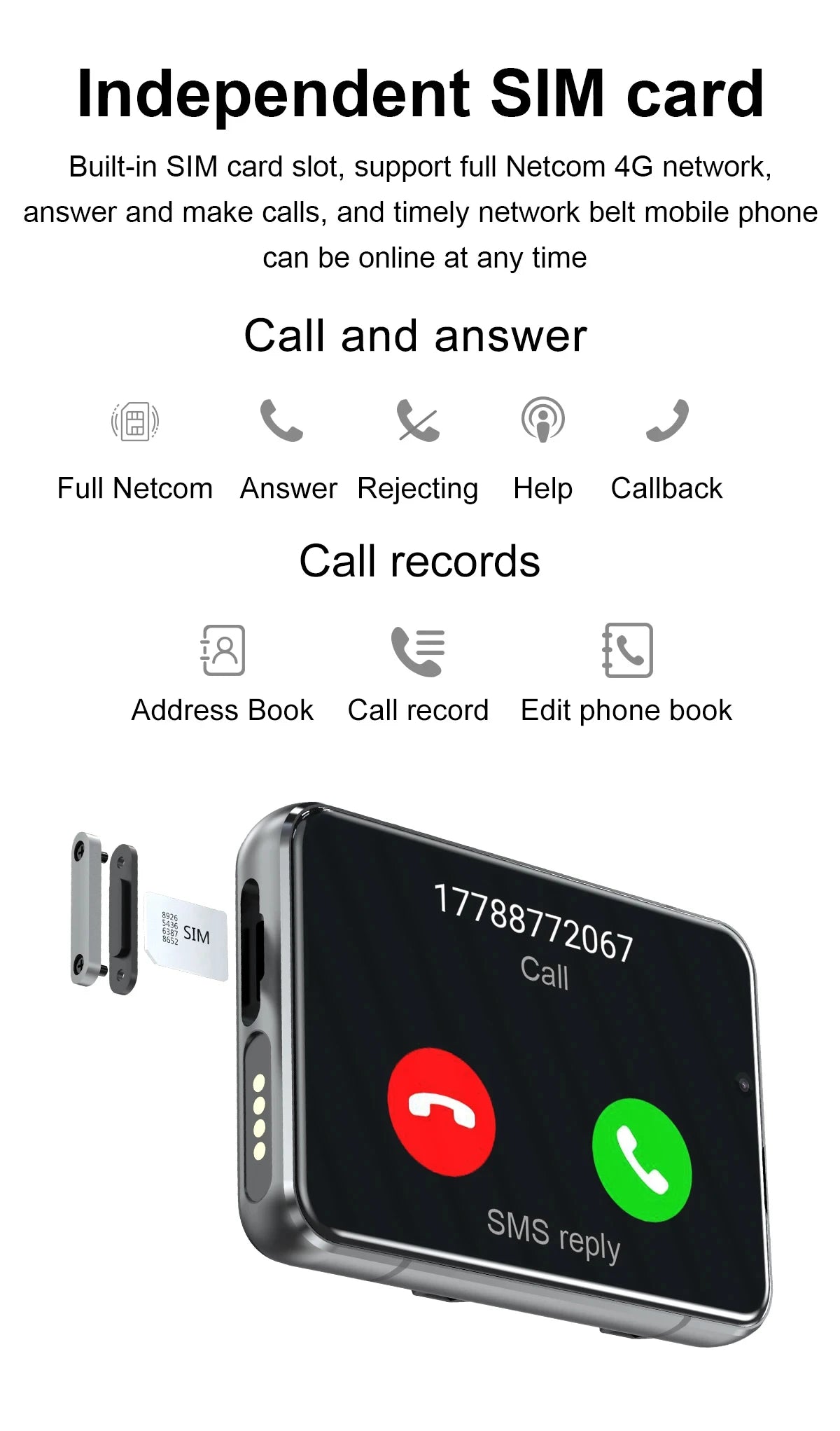 Smart Watch Phone with Call Function