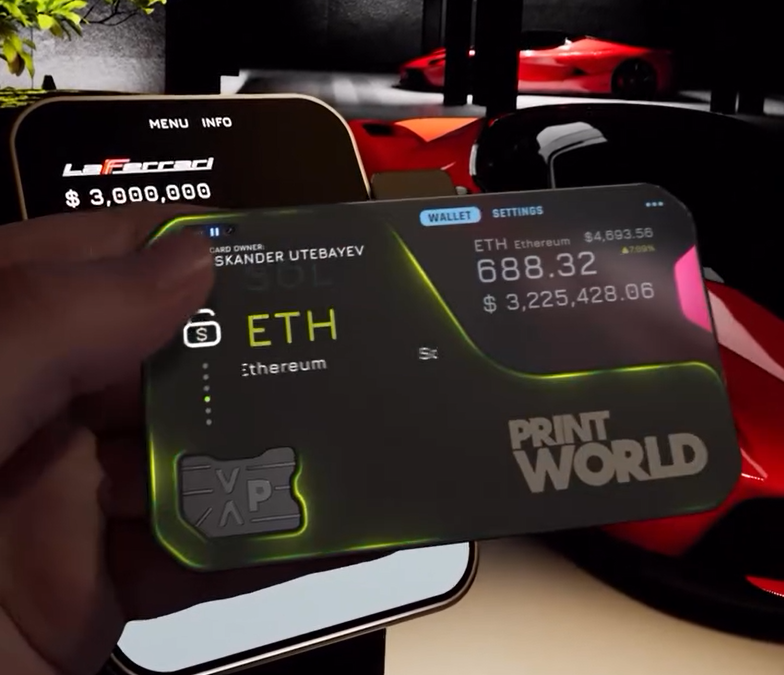 Portable Card-Size Digital Crypto Wallet Ledger