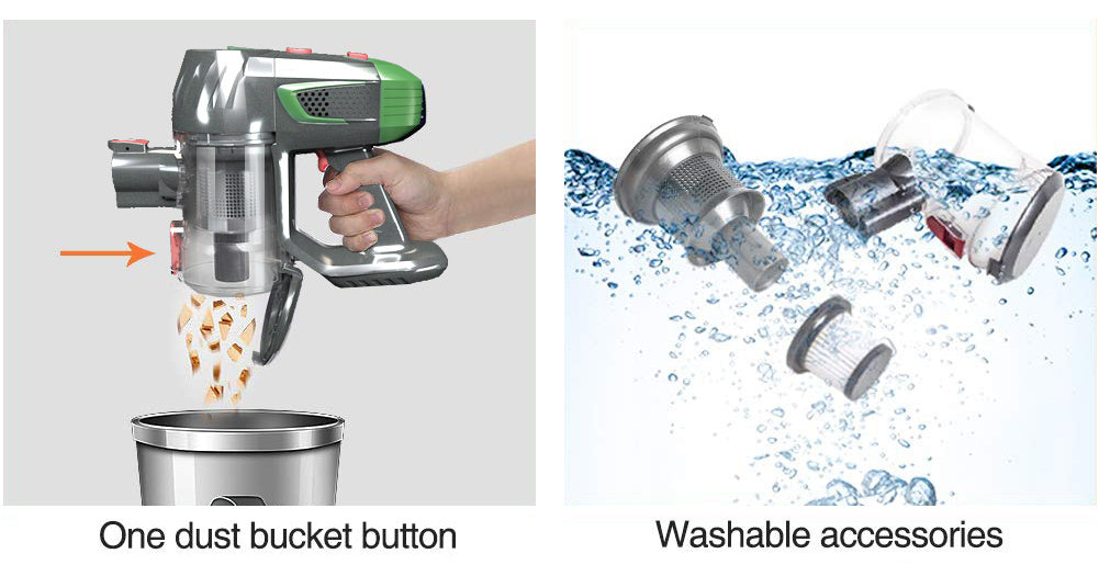 Clean effortlessly with our wireless handheld vacuum.