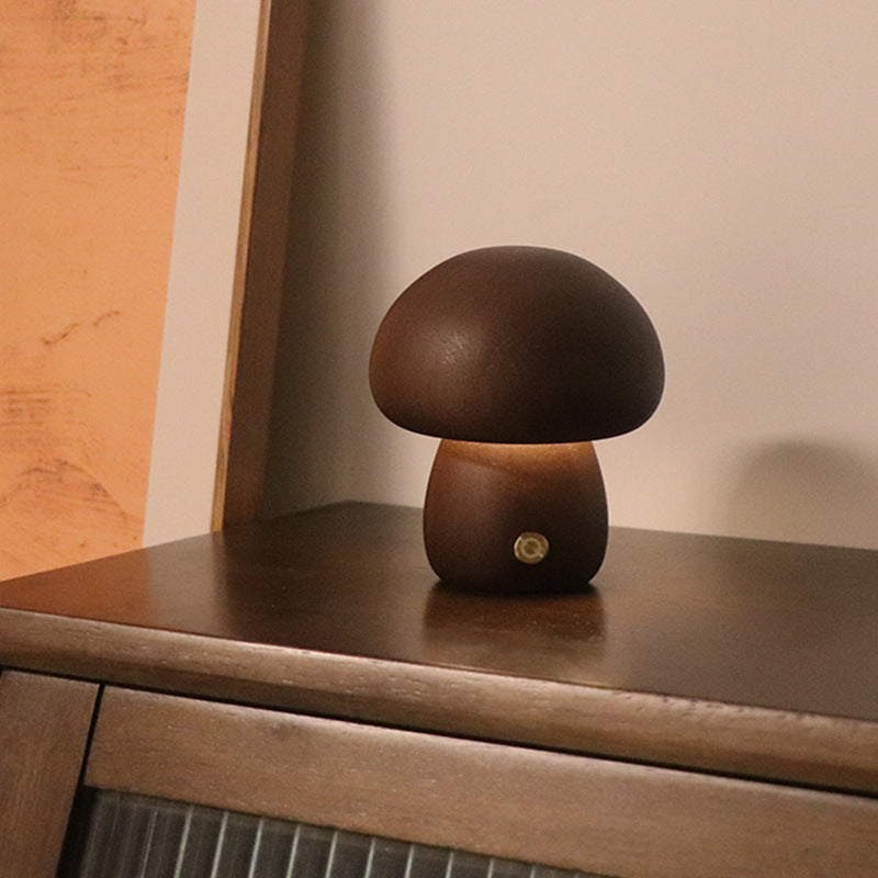 Wooden Mushroom LED Night Light | Warm & Cute Decor