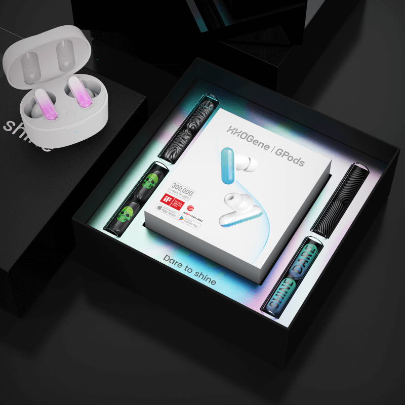 HHOGene GPods: Revolutionary True Wireless Light Earbuds - Crowdfunding Success