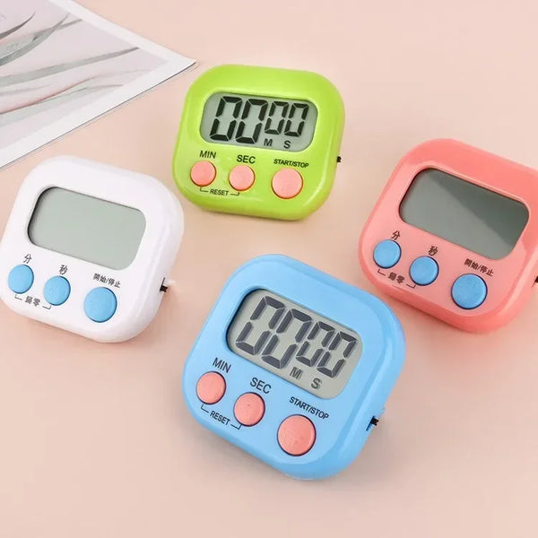 Electronic Kitchen Timer with Magnetic Back -LCD Digital Count Up/Down Stopwatch-Loud Alarm for Baking, Cooking & Study Reminder