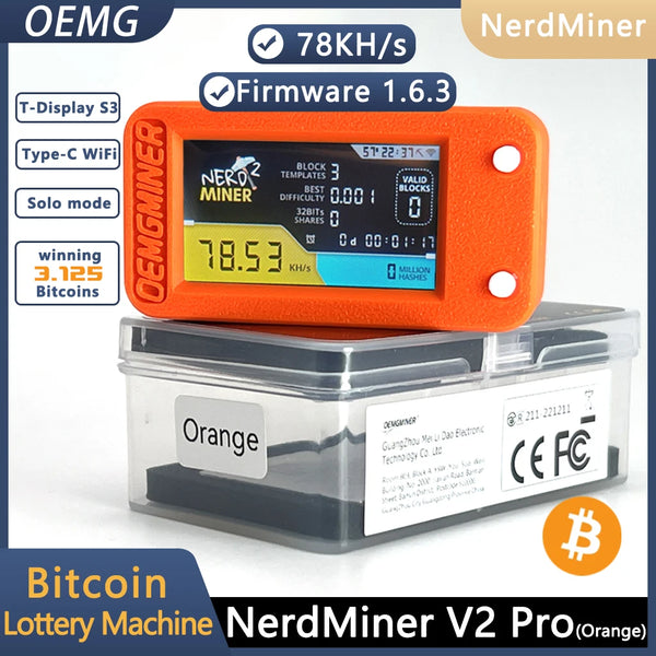 Nerdminer V2 pro Bitcoin Nerd Miner 78KH/s V1.6.3 T-display S3 Wifi Bitcoin btc Lottery Miner Lilygo LCD Screen Display Module