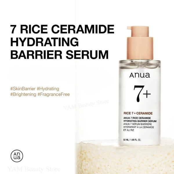 Korean Skin Care Essence 7 Rice Ceramide Hydrating Barrier Serum Facial Brightening Rice Hyaluronic Acid Daily Hydrating Serum