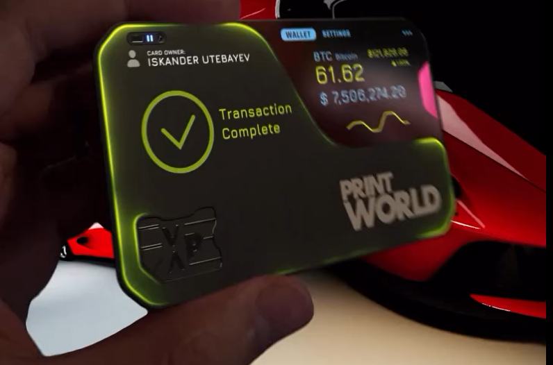 Portable Card-Size Digital Crypto Wallet Ledger