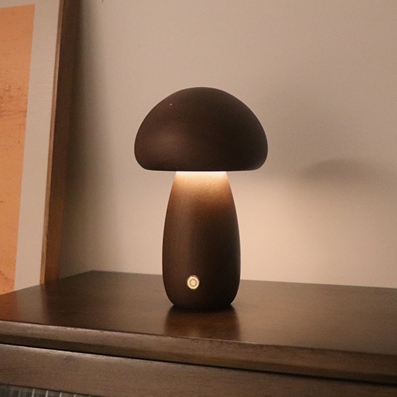 Wooden Mushroom LED Night Light | Warm & Cute Decor