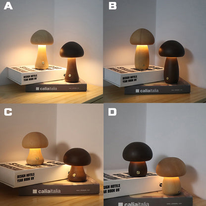 Wooden Mushroom LED Night Light | Warm & Cute Decor