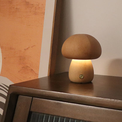 Wooden Mushroom LED Night Light | Warm & Cute Decor